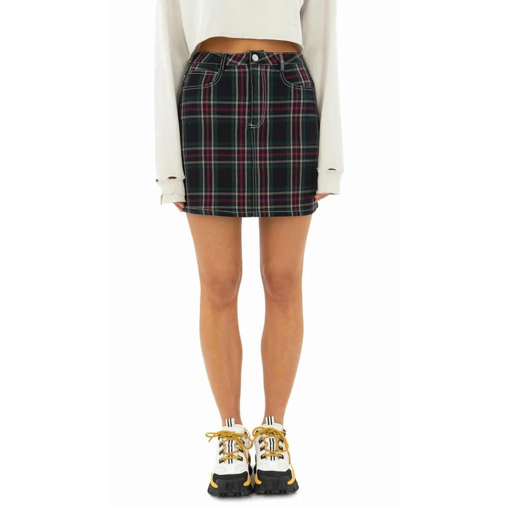 NWT HONEY SUCKLE | PLAID GREEN freaky friday SKIRT